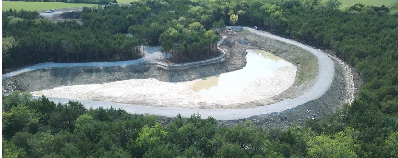 Pond building work by All Seasons near Auburn, KS